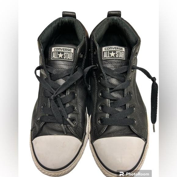 CONVERSE ALL STAR Chuck Taylor Black Leather Junior size 5 - Picture 3 of 6